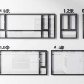 现代窗户3D模型下载